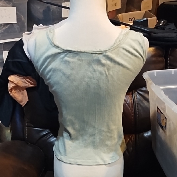 Women's Light Green Sleeveless Top - Picture 3 of 3